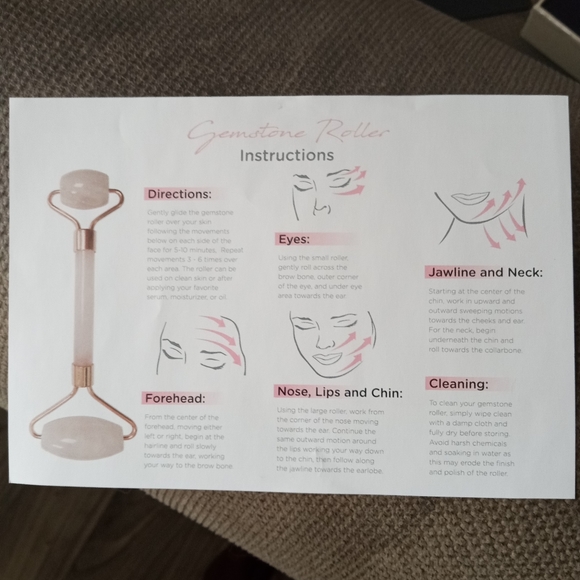 GUA SHA Opalite Crystal Facial Roller Set - Picture 5 of 6